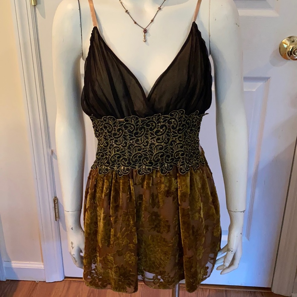 Boho Vintage Multi Fabric Sleeveless Top